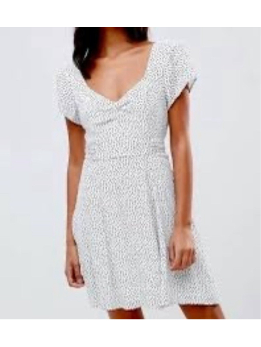 Abercrombie & Fitch Polka Dot Button Front Mini Dress White Black Retro Minimal